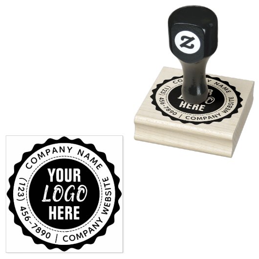 Aangepaste tekst logo rubberen stempel (Gestempeld)