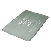Aangepaste Tekst & Logo Sage Groene Branded Bedrij Badmat (Gekanteld)