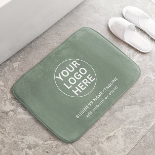 Aangepaste Tekst & Logo Sage Groene Branded Bedrij Badmat