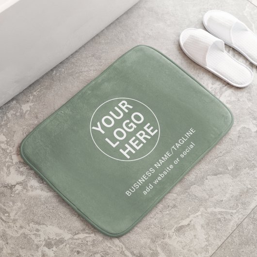Aangepaste Tekst & Logo Sage Groene Branded Bedrij Badmat