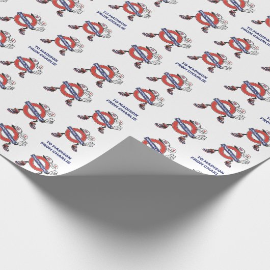 Aangepaste tekst Londen Bellen Cadeaupapier (Hoek)