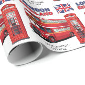 Aangepaste tekst Londen Engeland Cadeaupapier (Rol Hoek)