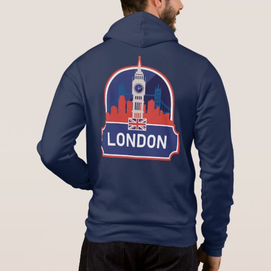 Aangepaste tekst Londen Hoodie (Achterkant)