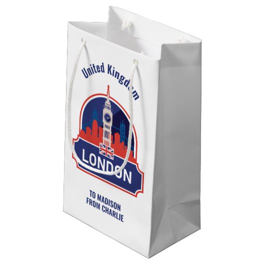 Aangepaste tekst Londen Klein Cadeauzakje (Achterkant Gekanteld)