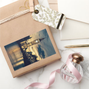 Aangepaste tekst Londen Rechthoekige Sticker