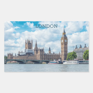 Aangepaste tekst Londen Rechthoekige Sticker