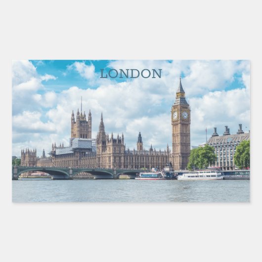 Aangepaste tekst Londen Rechthoekige Sticker (Voorkant)