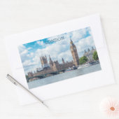 Aangepaste tekst Londen Rechthoekige Sticker (Envelop)