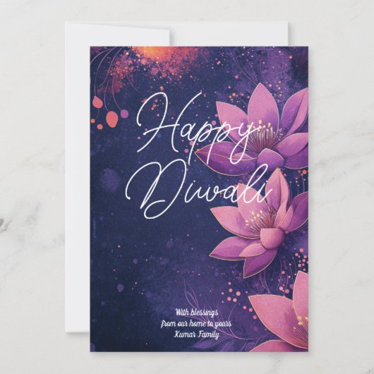 Aangepaste tekst Lotus Light Scroll kaart (Voorkant)