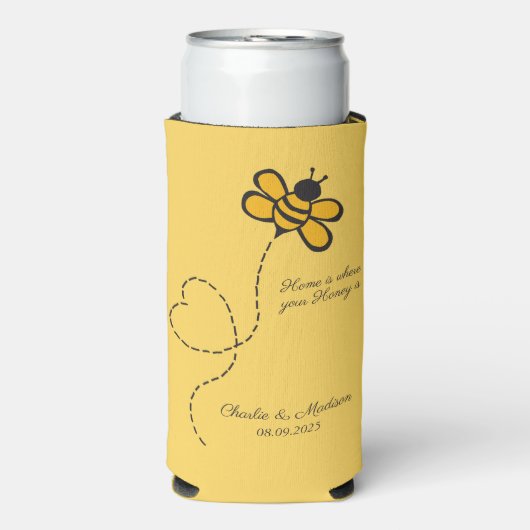 Aangepaste tekst Love Bee Seltzer Blikjeskoeler (Seltzer Voorkant)