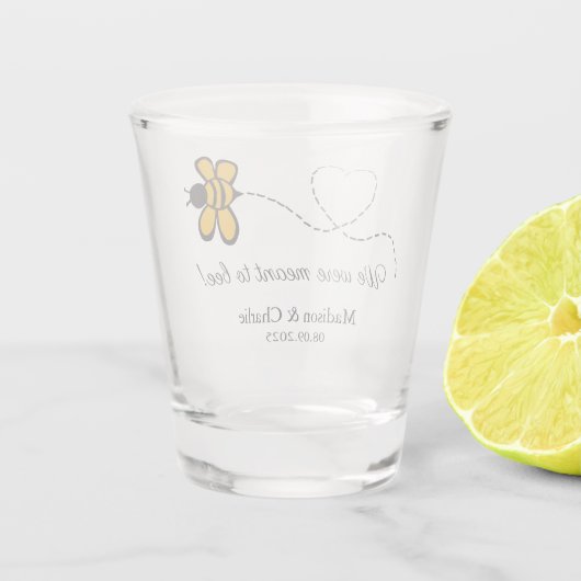 Aangepaste tekst Love Bee Shot Glas (Achterkant)