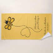 Aangepaste tekst Love Bee Strandlaken (Voorkant)