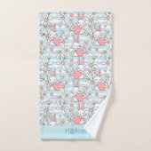 Aangepaste tekst Love Bunnies Patroon Bad Handdoek (Handdoek)