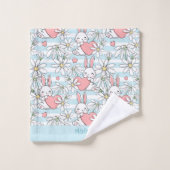 Aangepaste tekst Love Bunnies Patroon Bad Handdoek (Wasdoekje)