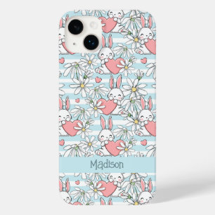 Aangepaste tekst Love Bunnies Patroon Case-Mate iPhone 14 Plus Hoesje