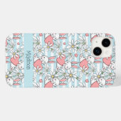 Aangepaste tekst Love Bunnies Patroon Case-Mate iPhone Case (Achterkant (horizontaal))