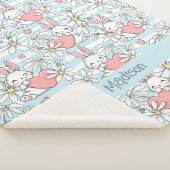 Aangepaste tekst Love Bunnies Patroon Sherpa Deken (3/4)