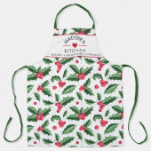 Aangepaste tekst Love Holy Berry Pattern Schort (Voorkant)