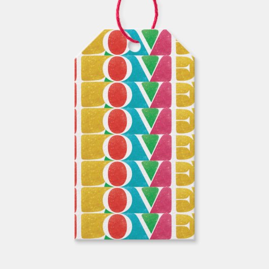 aangepaste tekst LOVE LOVE CHRISTMAS Cadeaulabel (Voorkant)