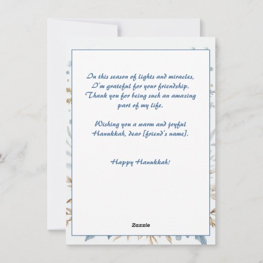 Aangepaste tekst Luminous Festival of Lights Feestdagenkaart (Achterkant)