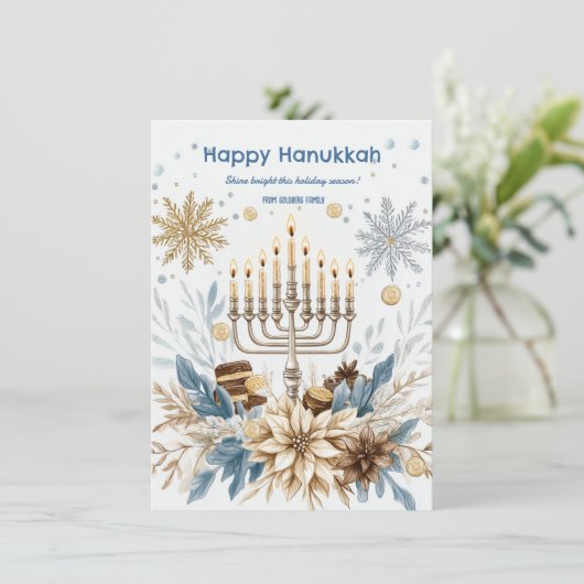 Aangepaste tekst Luminous Festival of Lights Feestdagenkaart (Staand voorkant)