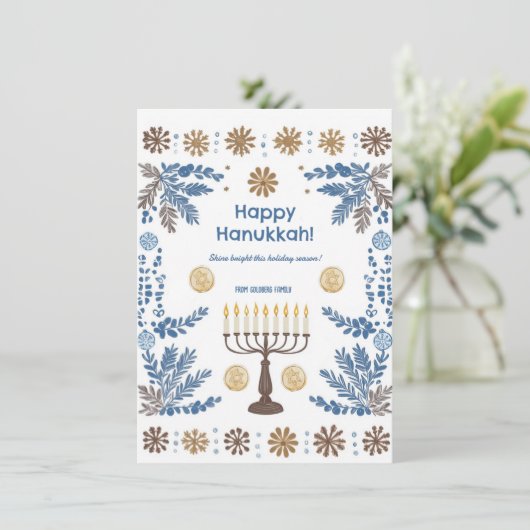 Aangepaste tekst Luminous Festival of Lights Feestdagenkaart (Staand voorkant)