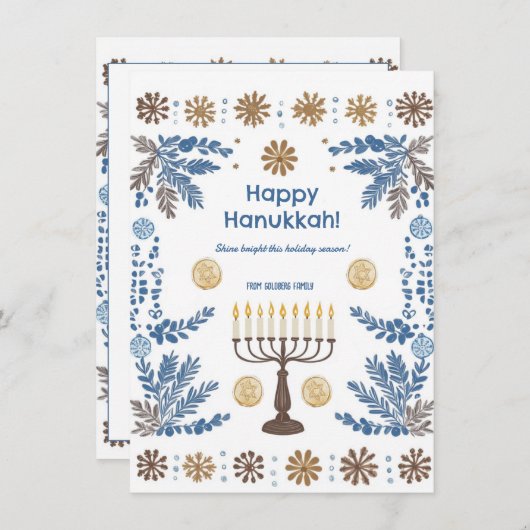 Aangepaste tekst Luminous Festival of Lights Feestdagenkaart (Voorkant / Achterkant)