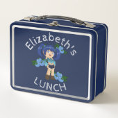 Aangepaste Tekst Lunchbox met Blueberry Chibi (Voorkant)