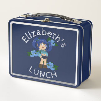 Aangepaste Tekst Lunchbox met Blueberry Chibi