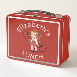 Aangepaste Tekst Lunchbox met Cherry Chibi