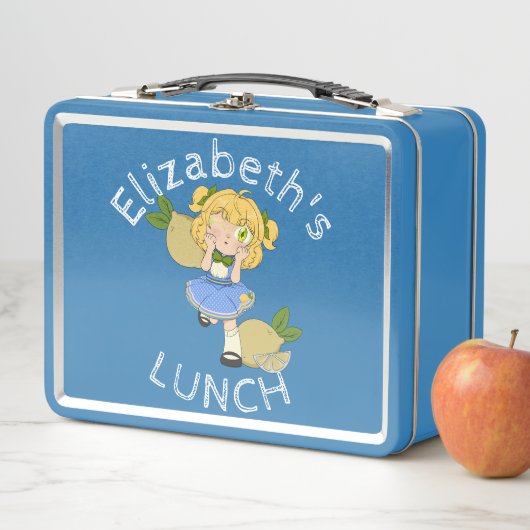 Aangepaste Tekst Lunchbox met Lemon Chibi (In situ)