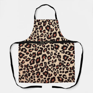 Aangepaste tekst Luxe leopard Apron chic Schort