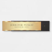 Aangepaste tekst Luxe Trendy Zwart & Goud Professi Deurbordje (Voorkant)