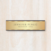 Aangepaste tekst Luxe Trendy Zwart & Goud Professi Deurbordje (Voorkant)