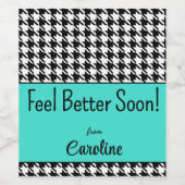 Aangepaste tekst, maak het goed! Turquoise Houndst Wijn Etiket (Enkel label)