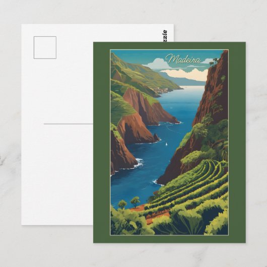 Aangepaste tekst Madeira Portugal Briefkaart (Voorkant / Achterkant)