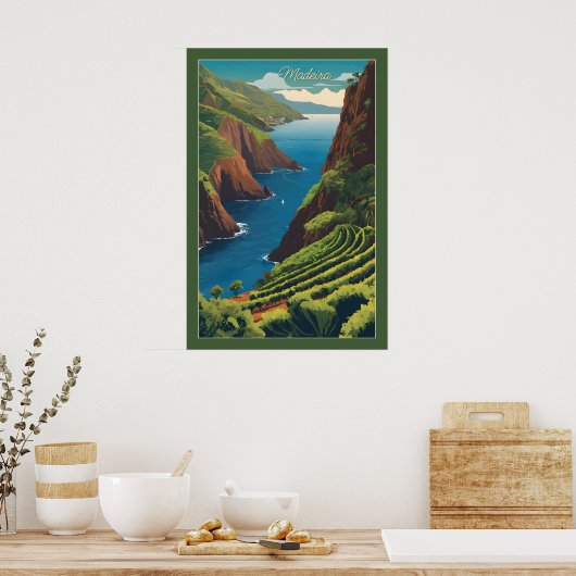 Aangepaste tekst Madeira Portugal Poster (Keuken)