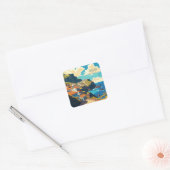 Aangepaste tekst Madeira Portugal Vierkante Sticker (Envelop)