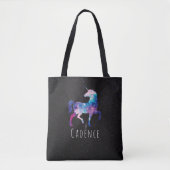 Aangepaste tekst / Magische galaxy Unicorn Tote Bag (Voorkant)