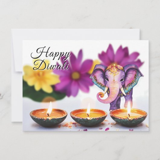 Aangepaste tekst, Majestic Diwali Feestdagenkaart (Voorkant)