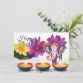 Aangepaste tekst, Majestic Diwali Feestdagenkaart (Staand voorkant)