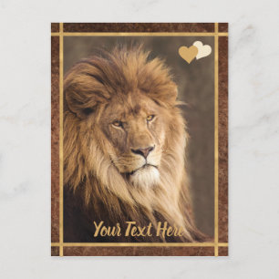 Aangepaste tekst Majestic Lion foto Briefkaart