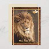 Aangepaste tekst Majestic Lion foto Briefkaart (Voorkant / Achterkant)