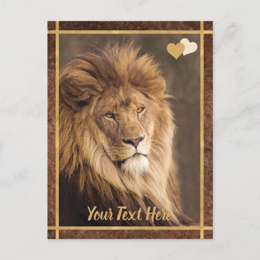 Aangepaste tekst Majestic Lion foto Briefkaart (Voorkant)