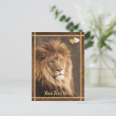 Aangepaste tekst Majestic Lion foto Briefkaart (Staand voorkant)