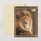 Aangepaste tekst Majestic Lion foto Briefkaart (Voorkant / Achterkant)