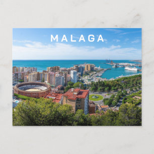 Aangepaste tekst Malaga Spanje Gebied Foto Briefkaart