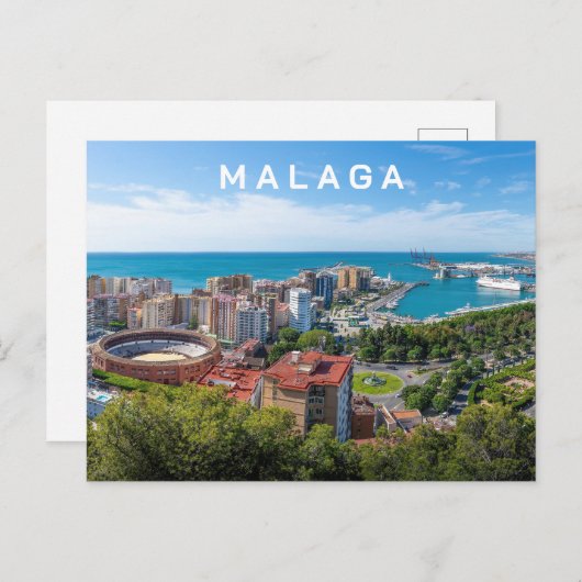 Aangepaste tekst Malaga Spanje Gebied Foto Briefkaart (Voorkant / Achterkant)