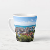 Aangepaste tekst Malaga Spanje Gebied Foto Latte Mok (Linkerhoek)