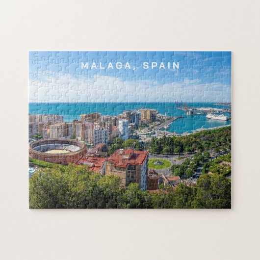 Aangepaste tekst Malaga Spanje Gebied Foto Legpuzzel (Horizontaal)